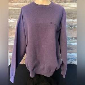 Vintage Champion Sweatshirt Crewneck Mens Size Large Purple Made USA Y2K Faded.
